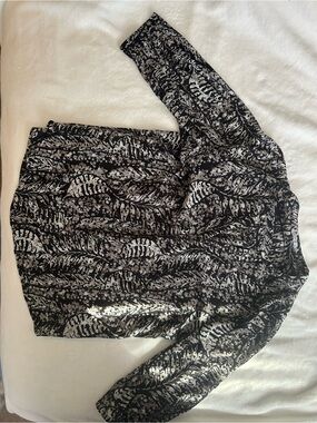 Dalia Black and White Printed Long-Sleeve Top